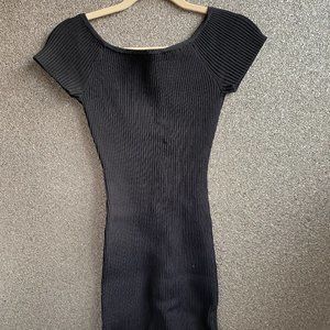 Black Knit Mini Dress